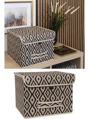 PremiumPort Şık Kapaklı Raf Düzenleyici, 30X30X23 Cm, Kullanışlı ve Pratik Organizatör