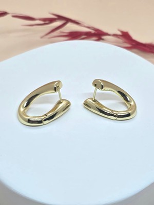 Klasik Gold Kaplama Işıltılı Küpe