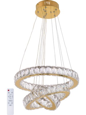 Ala Lighting Ala Aydınlatma Plaket Kristal Taş Işlemeli Gold Paslanmaz Ledli