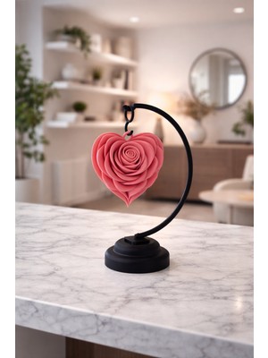 Stantlı Salıncaklı 3 Boyutlu Gül Temalı Sarkan Dekoratif Masaüstü Obje Biblo 3D Baskı