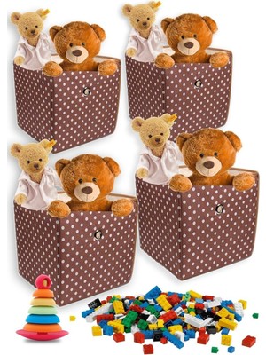 PremiumPort Renkli ve Fonksiyonel Katlanabilir Dörtlü Çocuk Odası Oyuncak Organizeri