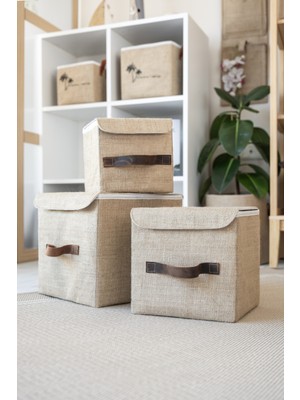 PremiumPort 3'lü Jüt Kapaklı Çok Amaçlı Organizer Seti