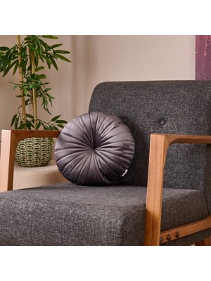 Matmel Soft Yuvarlak Kırlent - Antrasit - 38X38 cm