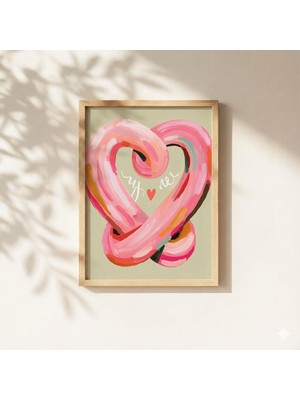 Ninastore Soyut Kalp Illüstrasyonu | Modern Resimsel Duvar Sanatı | Çağdaş Sanat Baskısı (Dijital Indirme)