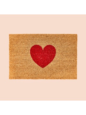 Matmel Home Koko Kalp Desenli Kapı Paspası - Bej / Kırmızı - 40X60 cm