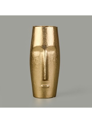 Matmel Soyut Gold Vazo - Sarı - 9X20 cm