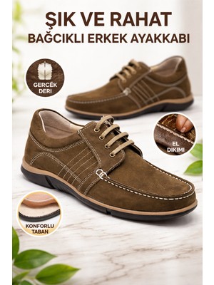 Hakan Ayakkabı M006 Nubuk Deri Bağcıklı Günlük Ayakkabı