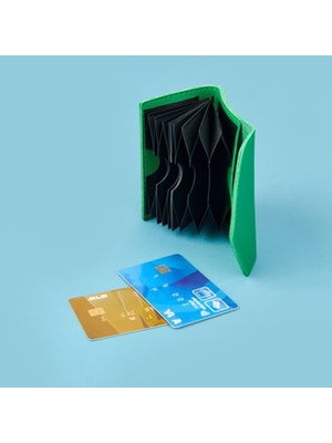 Barnaby Yatay Akordiyon Pvc Kartlık - Yeşil - 7X11 cm