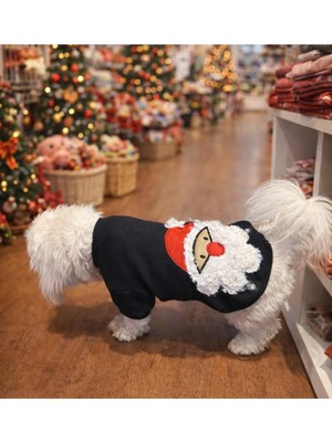 Feyza Design Küçük Irk Köpekler Için Antrasit Xmas Likralı Rahat Sweatshirt