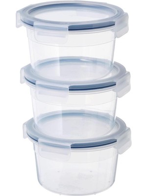 PremiumPort Çok Amaçlı Yuvarlak Plastik Saklama Kabı Seti, 750 Ml, 3'lü