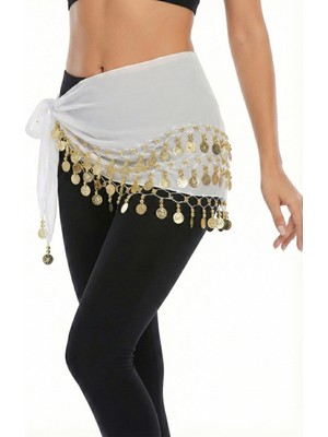 Massaltay Kadın Şakira Kemer – Parlak Taşlı Metal Zincir Kemer, Bel Aksesuarı