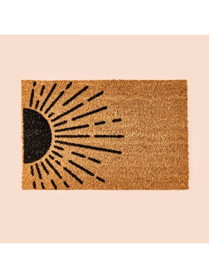 Matmel Home Koko Güneş Desenli Kapı Paspası - Bej / Siyah - 40X60 cm