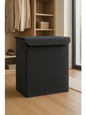 PremiumPort Katlanabilir Çamaşır Sepeti, Çocuk Odası, Antrasit, 40X50X30 cm