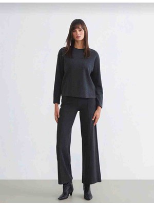 LC Waikiki Antrasit Beli Lastikli Geniş Paça Eşofman Altı