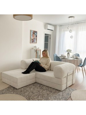 Evessan 200X200 Kanepe - Fitilli Kadife Yıkanır Silinir Pratik Yer Yatağı 50 Dns Bondex