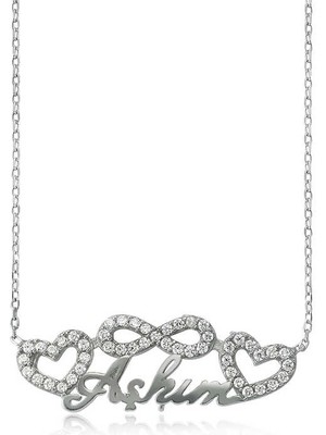 FRY 925 Ayar Gümüş Sonsuzluk Kalpli Aşkım Kadın Gümüş Kolye PT0460046 (770)