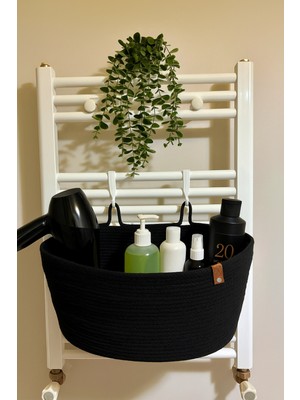 PremiumPort Doğal Hasır Askılı Sepet ile Banyo ve Mutfakta Şık Düzenler