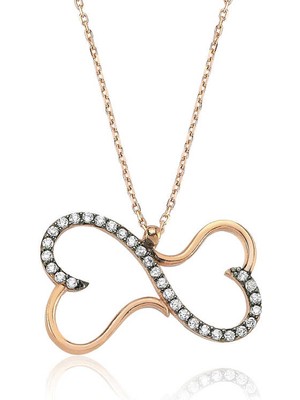 FRY 925 Ayar Gümüş Kalpli Sonsuzluk Kolye PT2610097 (770)