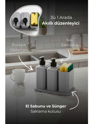 PremiumPort Pratik ve Şık Lavabo Üstü Düzenleyici Set, Mutfak ve Banyoda Kolay Kullanım