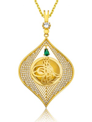 FRY 925 Ayar Gümüş Tuğra Ziynet Gümüş Kolye PT2610847 (770)