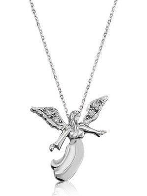 FRY 925 Ayar Gümüş Melek Kadın Gümüş Kolye PND47033001 (770)