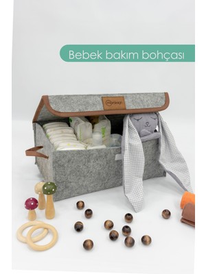 PremiumPort Kapaklı Keçe Organizer, Dolap Içi Çamaşır ve Oyuncak Saklama Kutusu