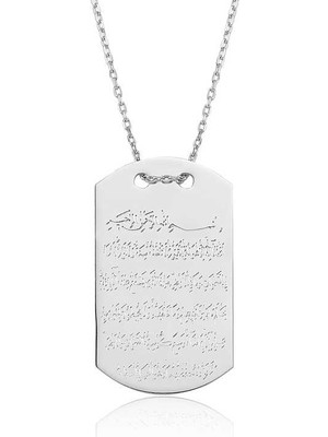 FRY 925 Ayar Gümüş Ayetel Kürsi Kadın Gümüş Kolye PT2610113 (770)