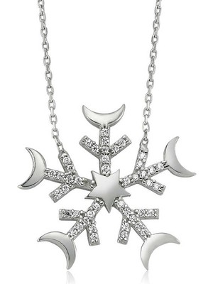 FRY 925 Ayar Gümüş Kar Tanesi Kadın Gümüş Kolye PT2610019 (770)