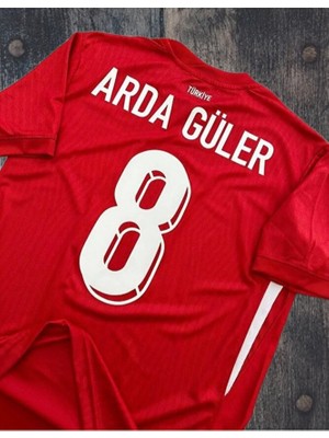 Türkiye Euro 2024 A.r.d.a-G.ü.l.e.r 8 Numara Yetişkin Forması (Kırmızı)