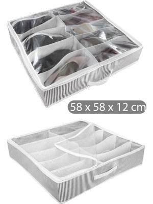 PremiumPort Fermuarlı Ayakkabı Düzenleyici Hurç, 10 Gözlü, Terlik ve Ayakkabı Saklama Kutusu