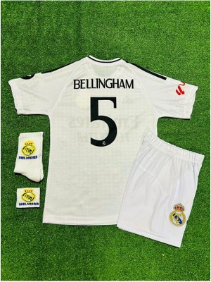 R.e.a.l Madrid 2024-25 Yeni Sezon Jude Bellingham Iç Saha Çocuk Forması 4'lü Set (Armalı)