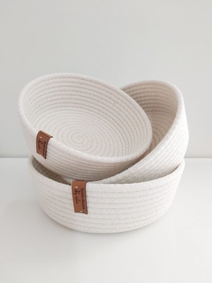 PremiumPort 3'lü Hasır Sepet Seti, Dekorasyon ve Düzenleme Için Çok Amaçlı Organizatör