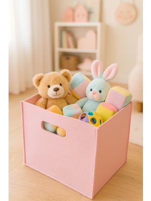 PremiumPort Çok Amaçlı Keçe Organizer Sepet, Çocuk Odası ve Dolap Için Ideal