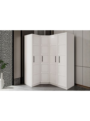 Doressa Ronza 4 Kapılı Köşe Gardırop