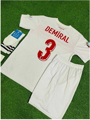 Türkiye Milli Takım Euro 2024 Merih Demiral Çocuk Forması 4'lü Set (Beyaz)