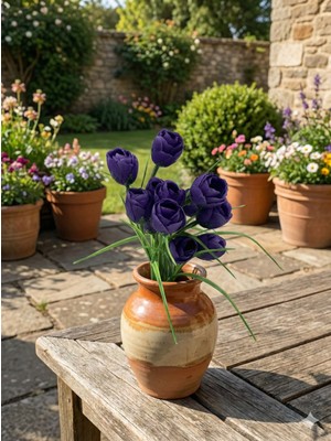 Siyah Lale Yapay Çiçek 1 Demet