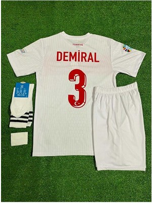 Merih Demiral Türkiye Milli Takımı Euro 2024 Çocuk Forması 4'lü Set (Beyaz)