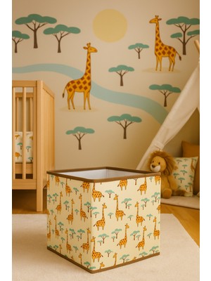 PremiumPort Çok Amaçlı Düzenleyici, 30X30X30, Kapaksız, Desenli, Oyuncak Saklama Kutusu