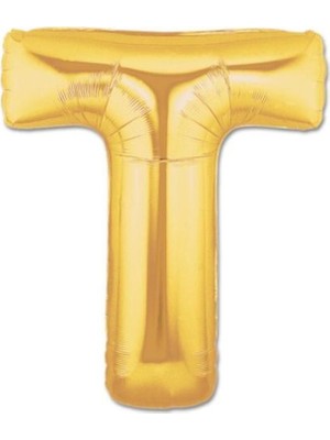 Skygo T Harf Folyo Balon Altın Renk  40 inç