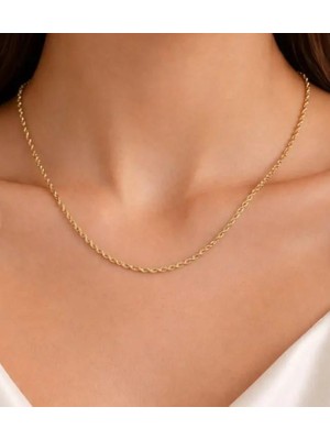 Septemmart Lüks Singapur Burgu Tasarım Gold Renk Çelik Zincir Kolye Kararmaz Paslanmaz Kolye