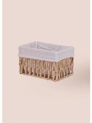 PremiumPort Doğal Hasır Organizer Sepet 22X14X13 Cm, Şık ve Fonksiyonel Depolama
