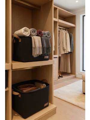 PremiumPort 2'li Büyük Boy Dolap Içi Çamaşır ve Oyuncak Saklama Sepeti