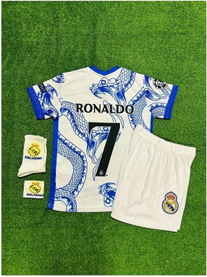 R.madridd 2024-25 Sezon Yılan Desenli Cristiano Ronaldo Çocuk Forması 4'lü (Armalı Set)