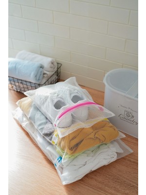 PremiumPort 3'lü Renkli Fermuarlı Çamaşır Yıkama Filesi Seti