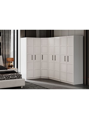 Doressa Ronza 7 Kapılı Köşe Gardırop
