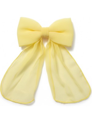 JZ Moda Uzun Kuyruklu Şifon Fiyonk Otomatik Klipsli Toka