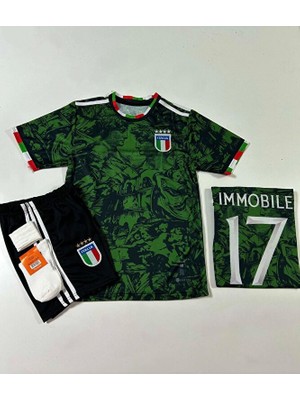 Italya 2023-24 Sezon Ciro Immobile Michelengelo Tasarımlı Özel Konsept Çocuk Forması 4'lü Set