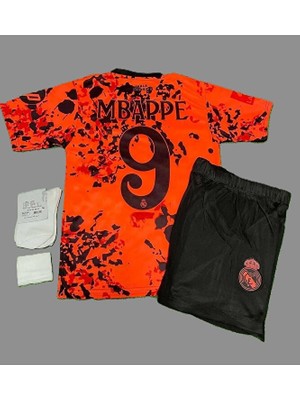 M,b,a,p,p,e, Özel Desenli Tasarımlı R,e,a,l, M,a,d,r,i,d, Çocuk Forması 4'lü Set