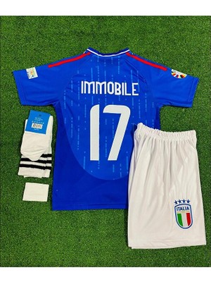 Italya Özel Deplasman Ciro Immobile Çocuk Forması 4'lü Set
