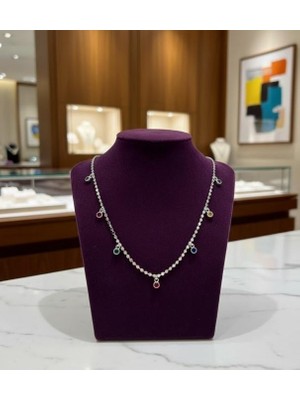 Septemmart Kadın Çelik Silver Renkli Taşlı Kararmaz Sallantılı Shaker Pul Zincir Kolye